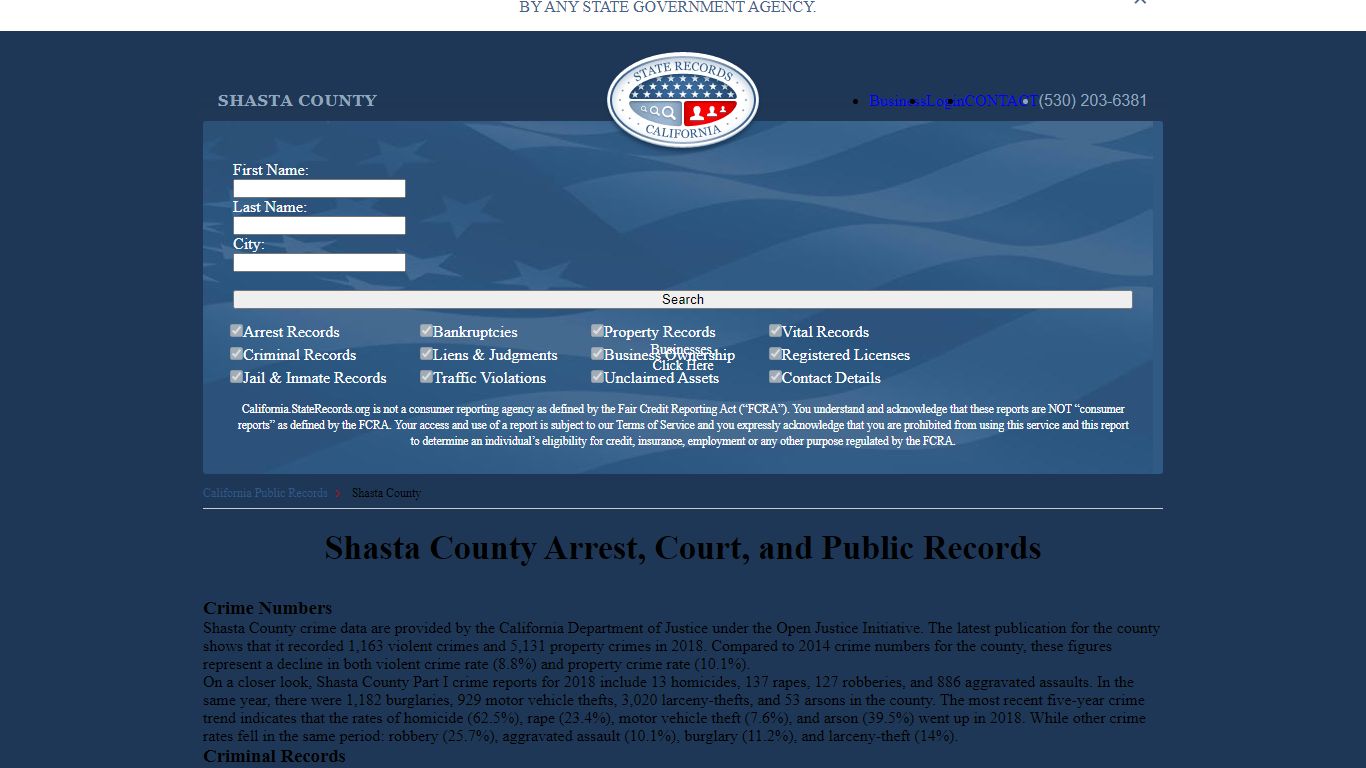 Shasta County Arrest, Court, and Public Records